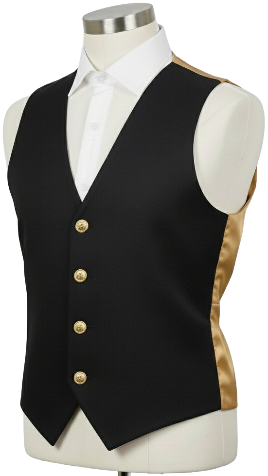 ווסט שחור זהב חסידי - הלבשת ישיבות